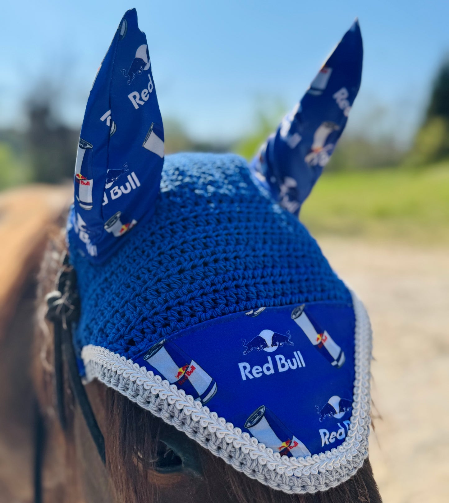 Blue redbull fly bonnet