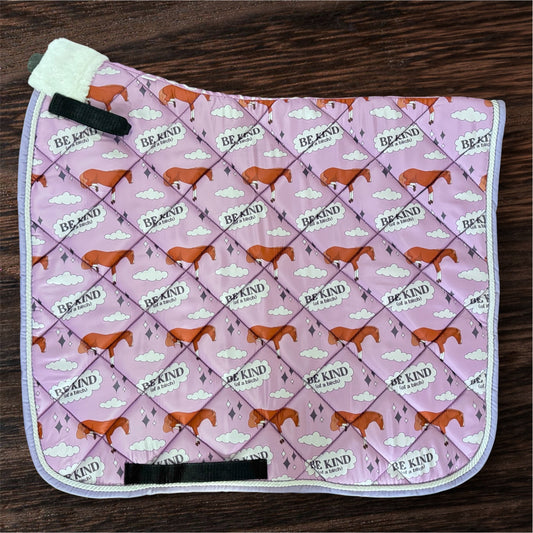 Be kind (of a B****) purple dressage saddle pad