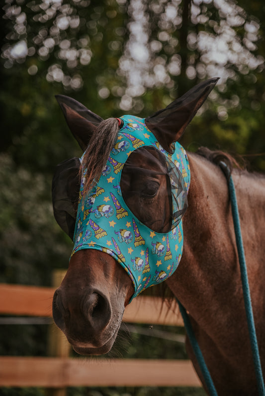 Wizard frog Lycra fly mask