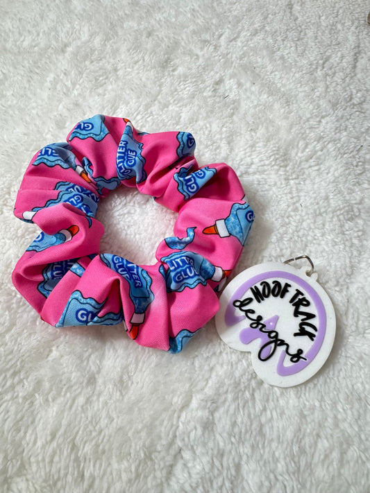 Glitter glue large hair scrunchie (1 pack)