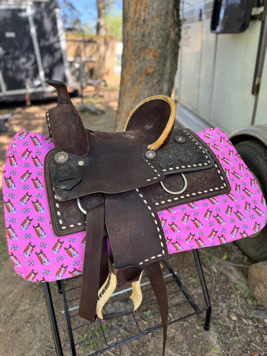 Peppermint kisses western saddle pad COVER