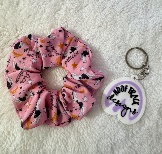 Patchy princess large hair scrunchie (1pack)