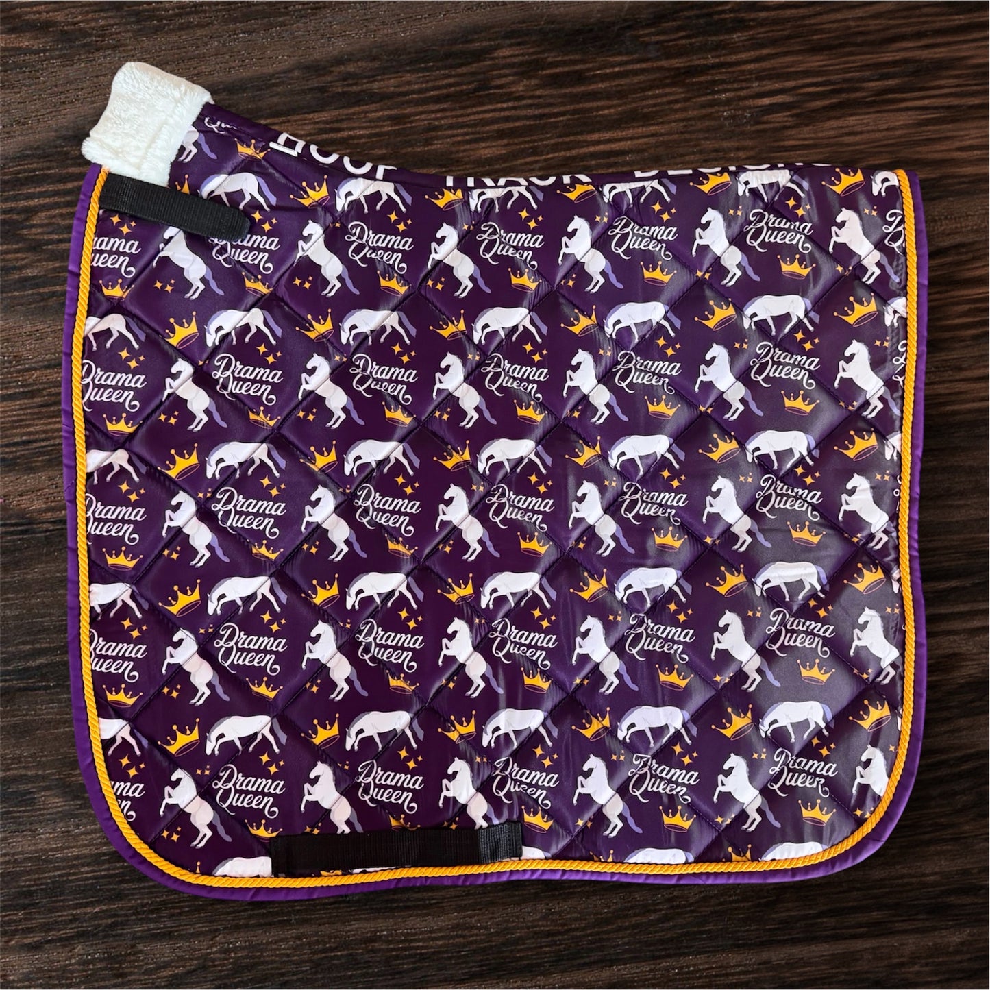 Purple drama queen dressage saddle pad