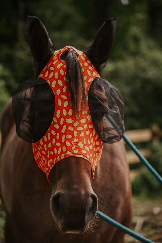 Chicken nugget Lycra fly mask