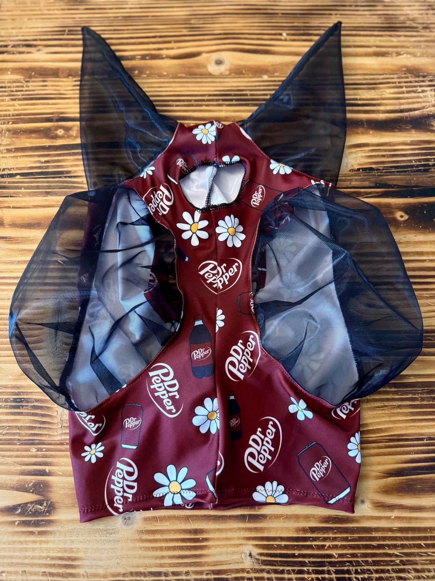 Dr Pepper Lycra fly mask