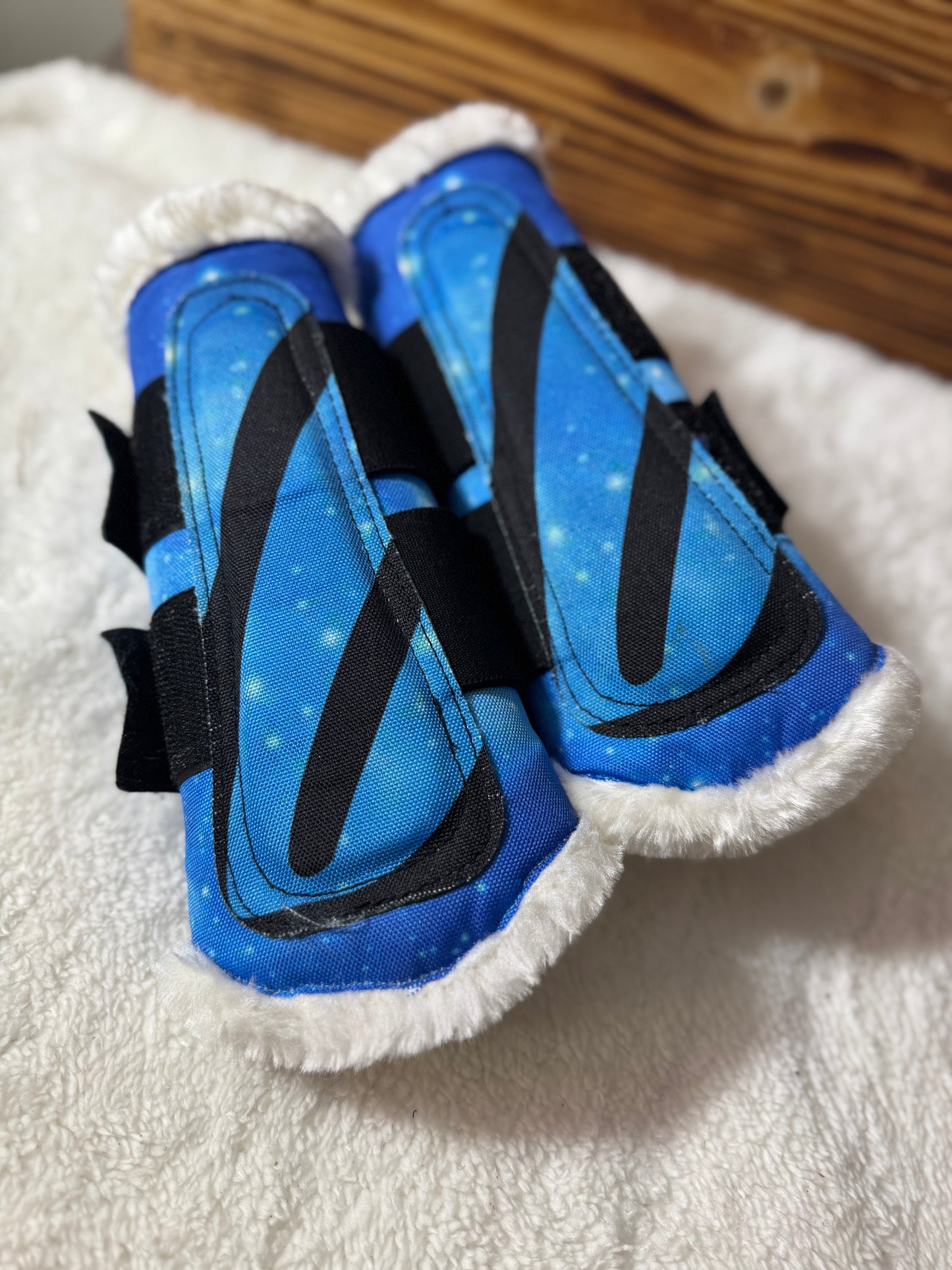 Blue galaxy brush boots