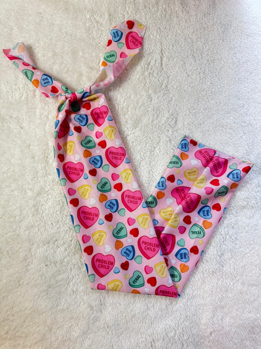 Conversation hearts tail bag