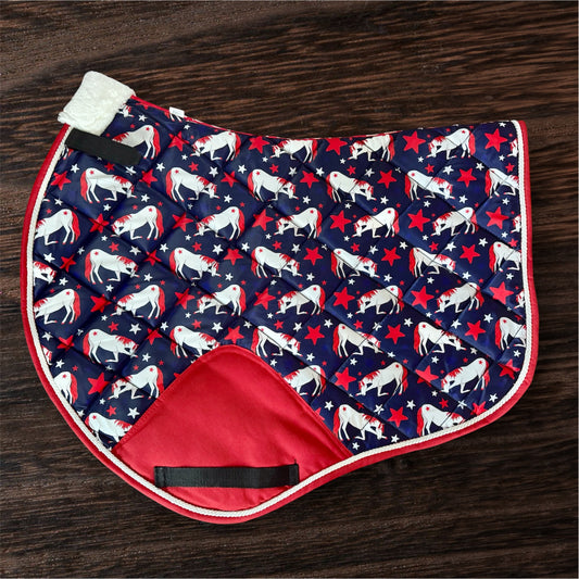 Patriotic jump cut saddle pad
