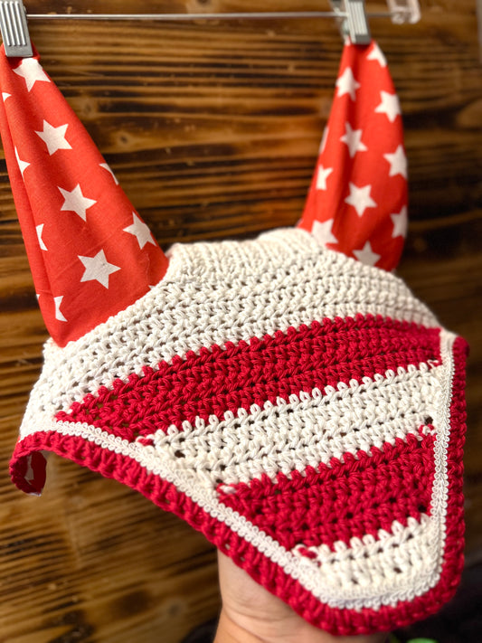 Red striped fly bonnet