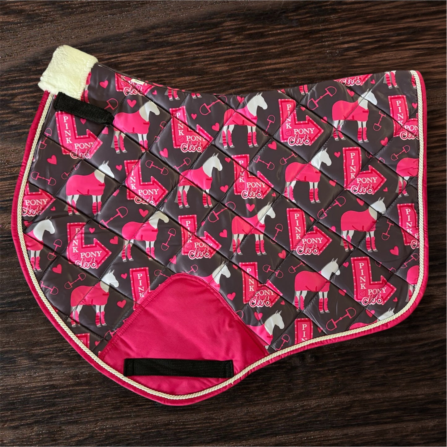 Pink pony club jump cut saddle pad