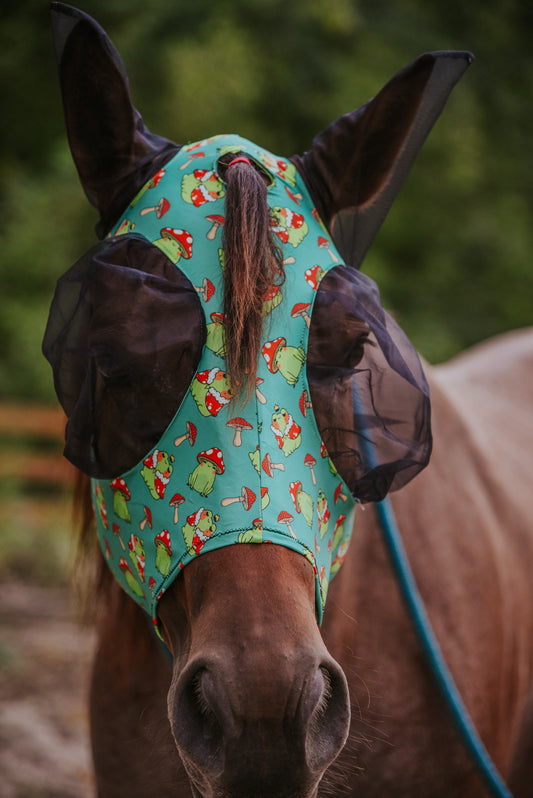 Mushroom frog Lycra fly mask