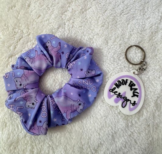 Land hippo large hair scrunchie (1pack)
