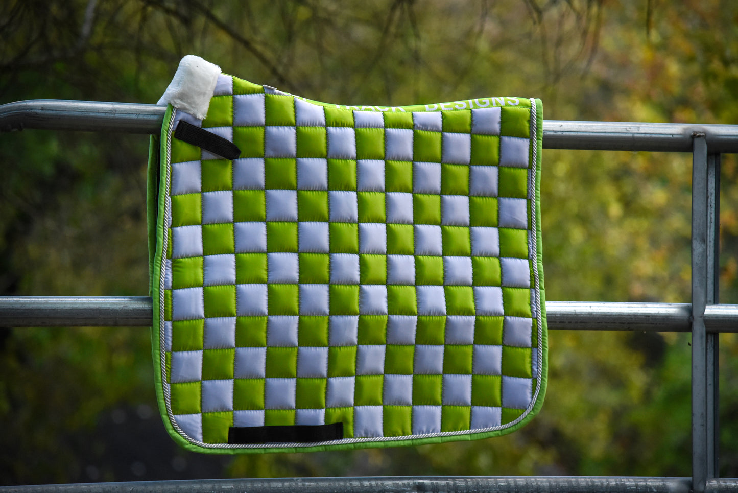 Green/white checker dressage pad
