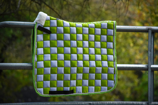 Green/white checker dressage pad
