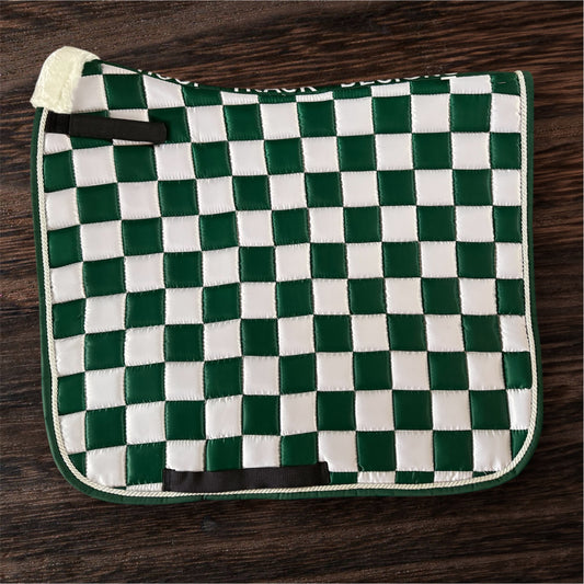 Dark green checker dressage saddle pad