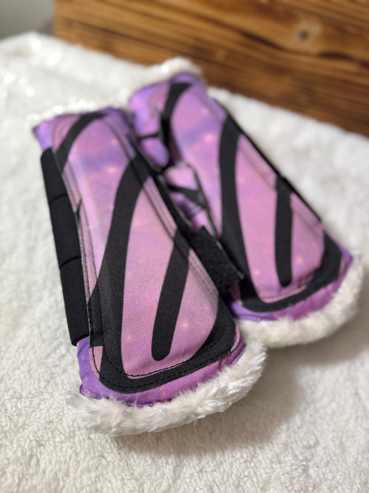 Pink/purple galaxy brush boots
