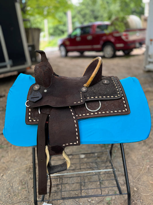 Teal western saddle pad COVER