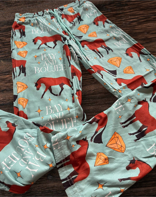 Bay and boujee green pj pants