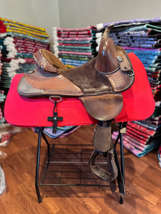 Red western saddle pad cover