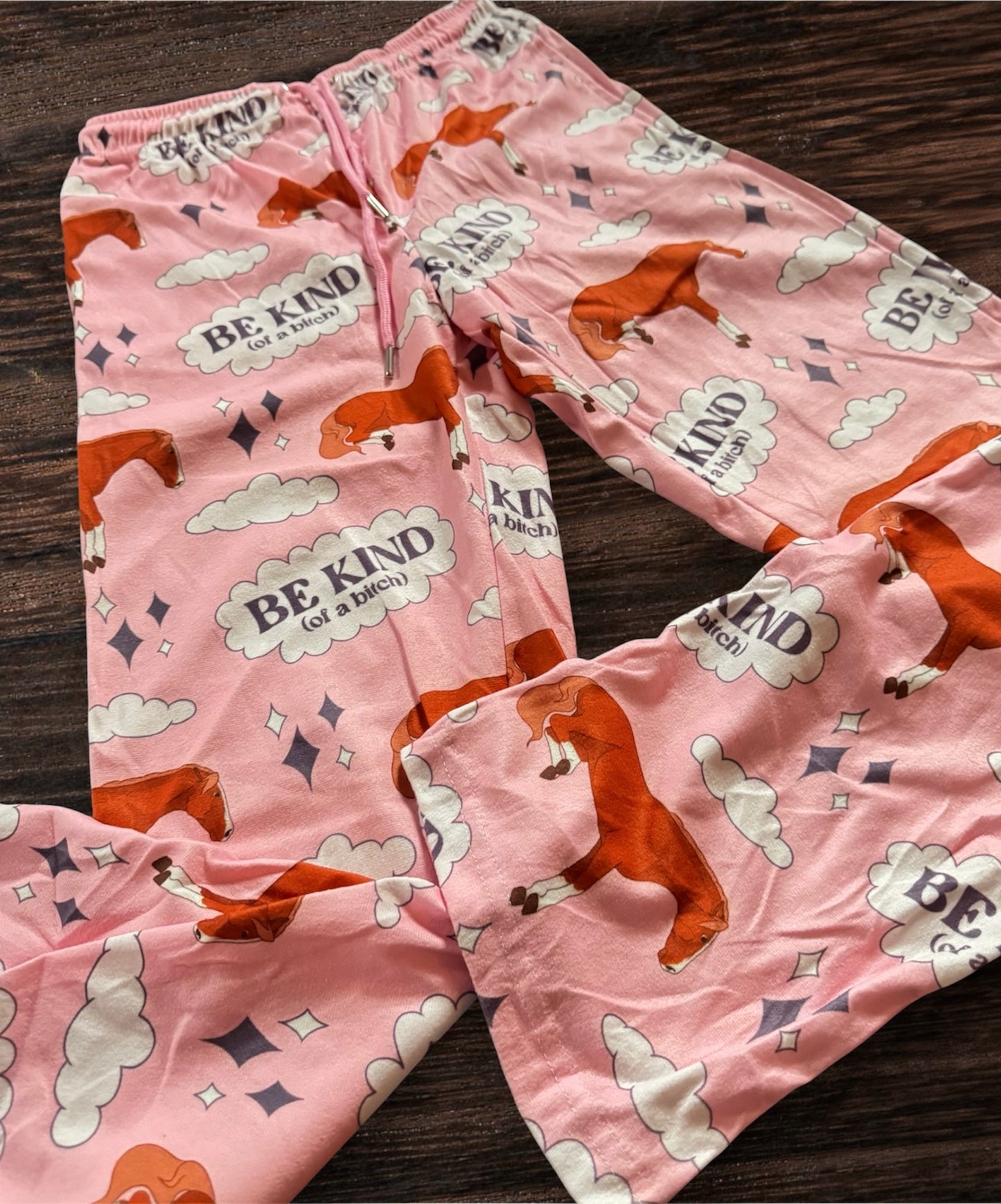 Be kind (of a B****) pink pj pants