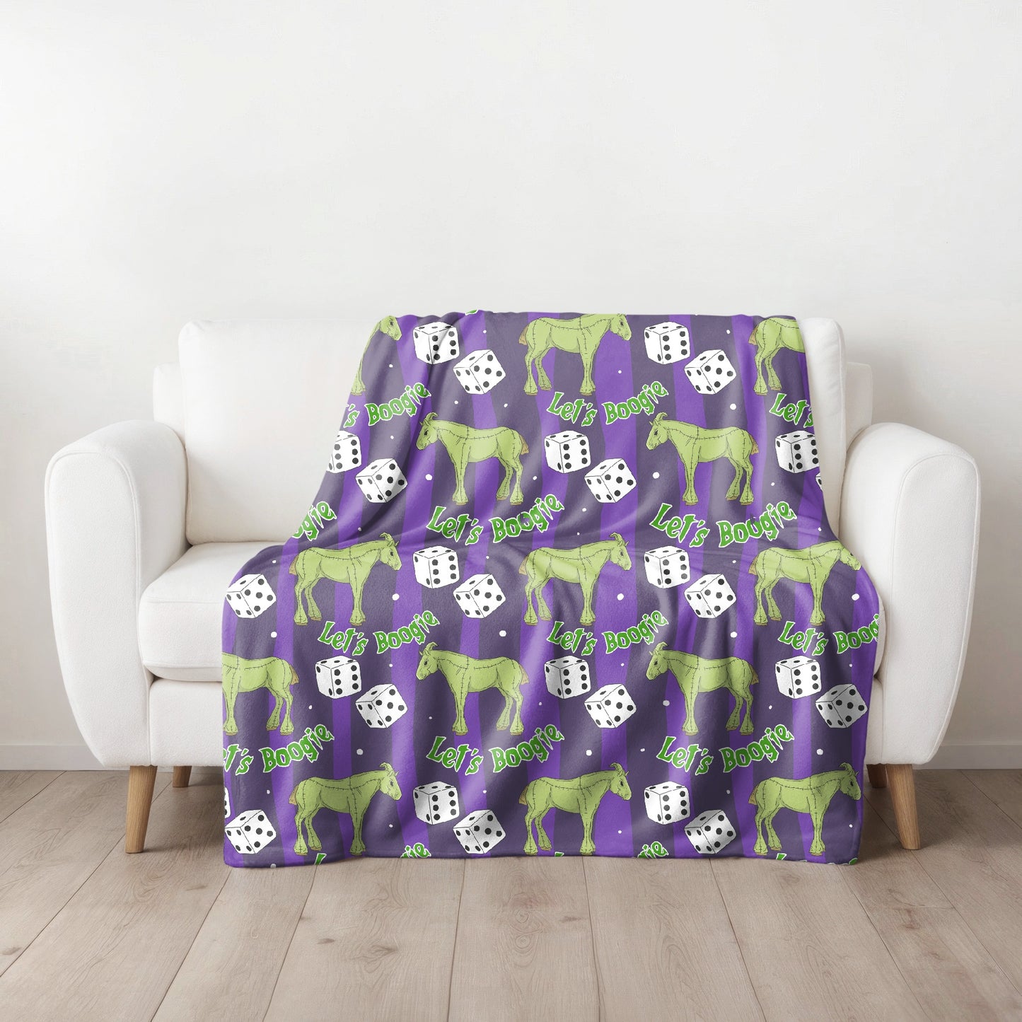 Lets boogie fleece throw blanket