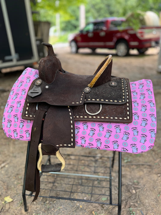 Chaos pink western saddle pad COVER