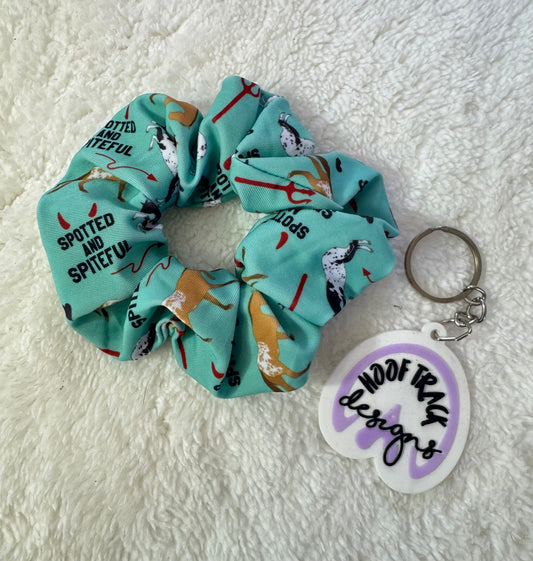 Spotted and spiteful large hair scrunchie (1pack)