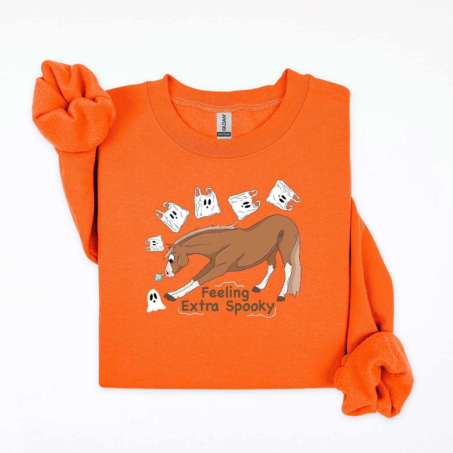 PREORDER extra spooky crewneck sweatshirt orange
