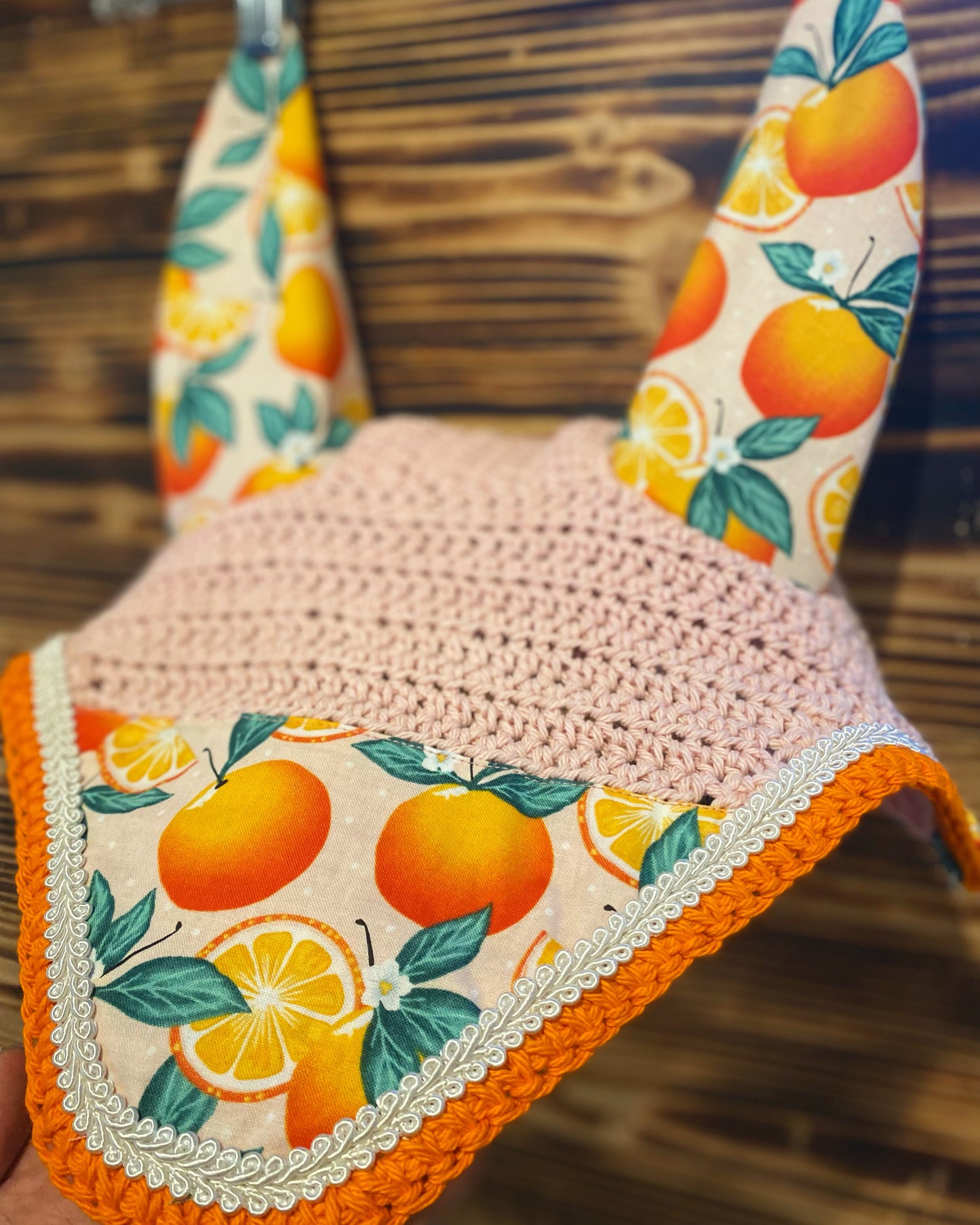 Pink and orange fly bonnet