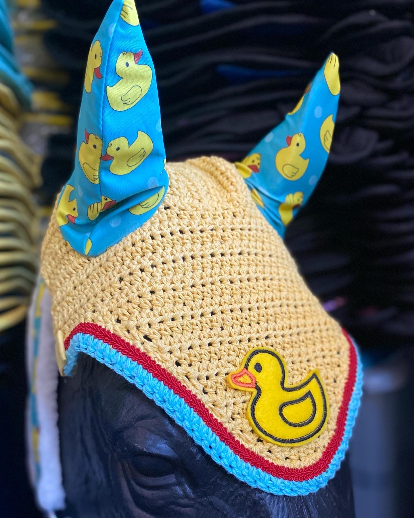 Rubber ducky bonnet (stretchy ears)