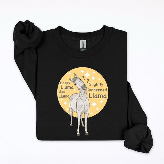 PREORDER concerned llama crewneck sweatshirt
