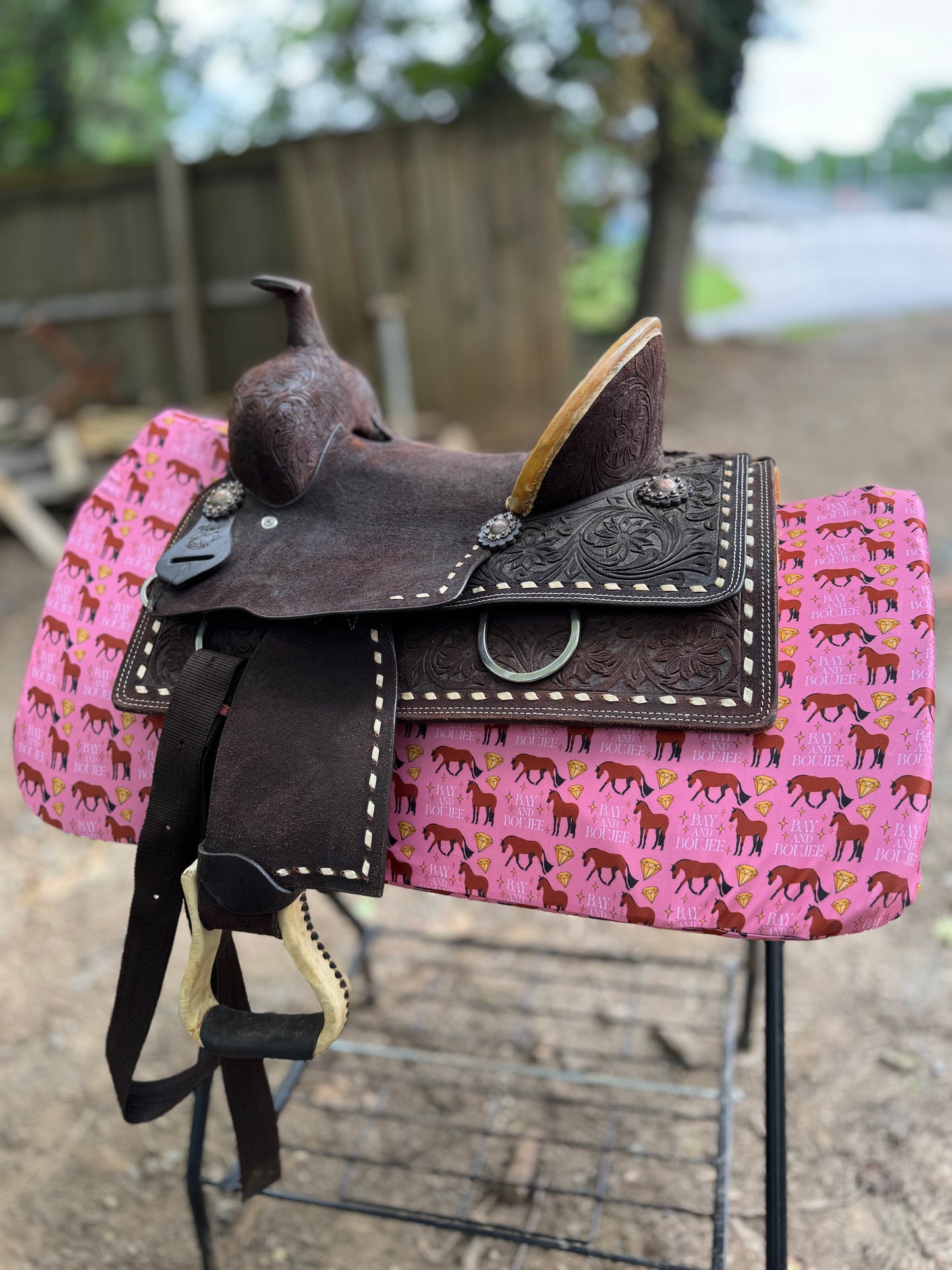 Bay and boujee western saddle pad COVER