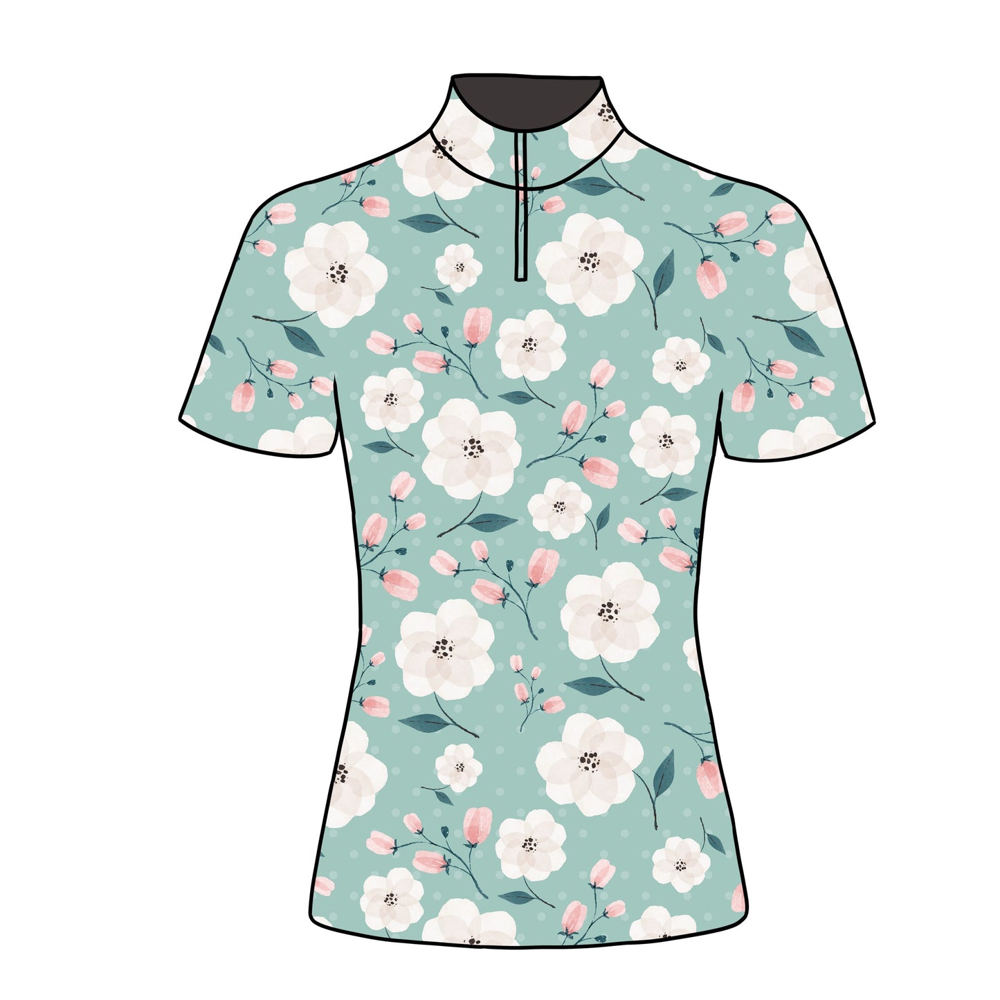 PREORDER floral 2 short sleeve quarter zip