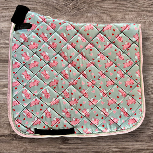 Flying pigs dressage saddle pad
