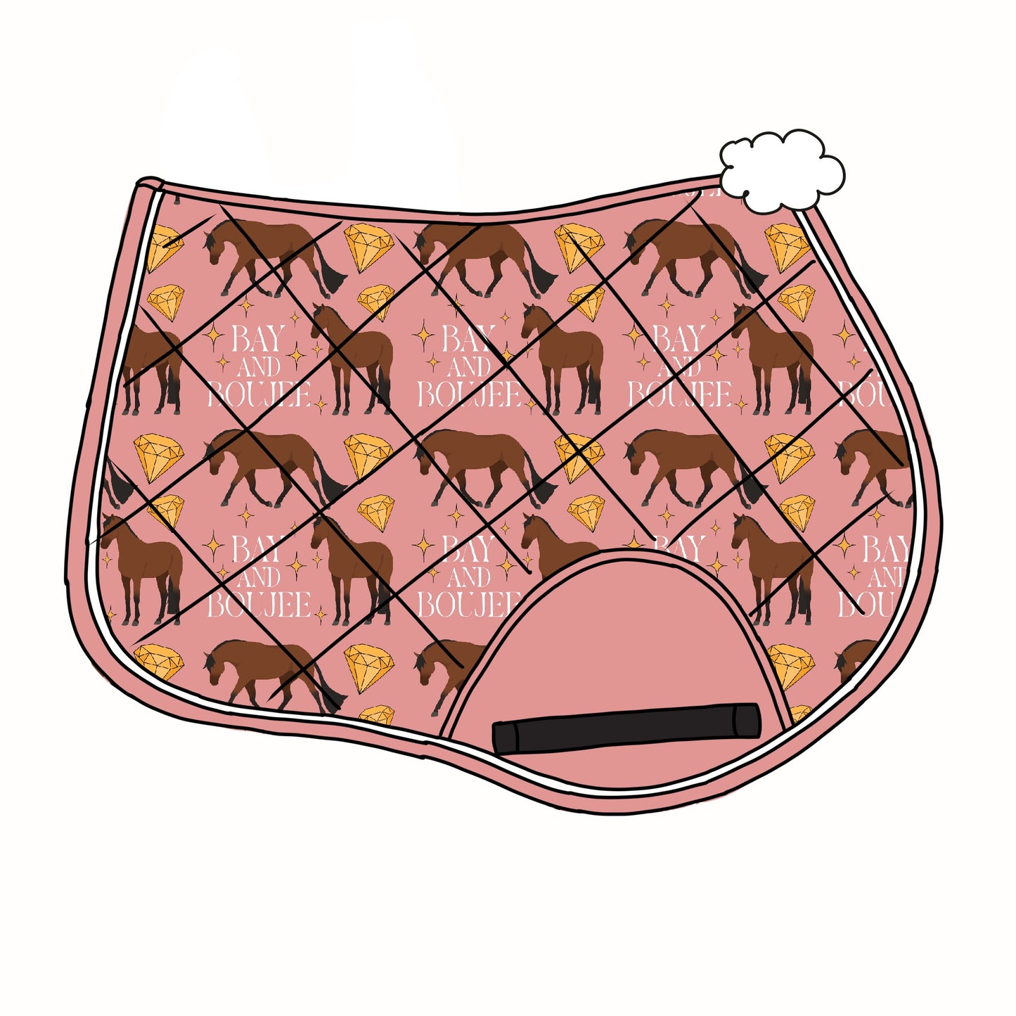 PREORDER bay and boujee pink saddle pad