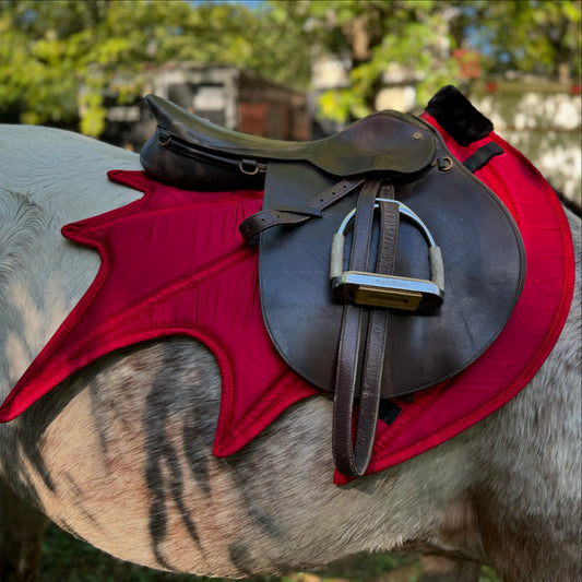 Red dragon wing saddle pad