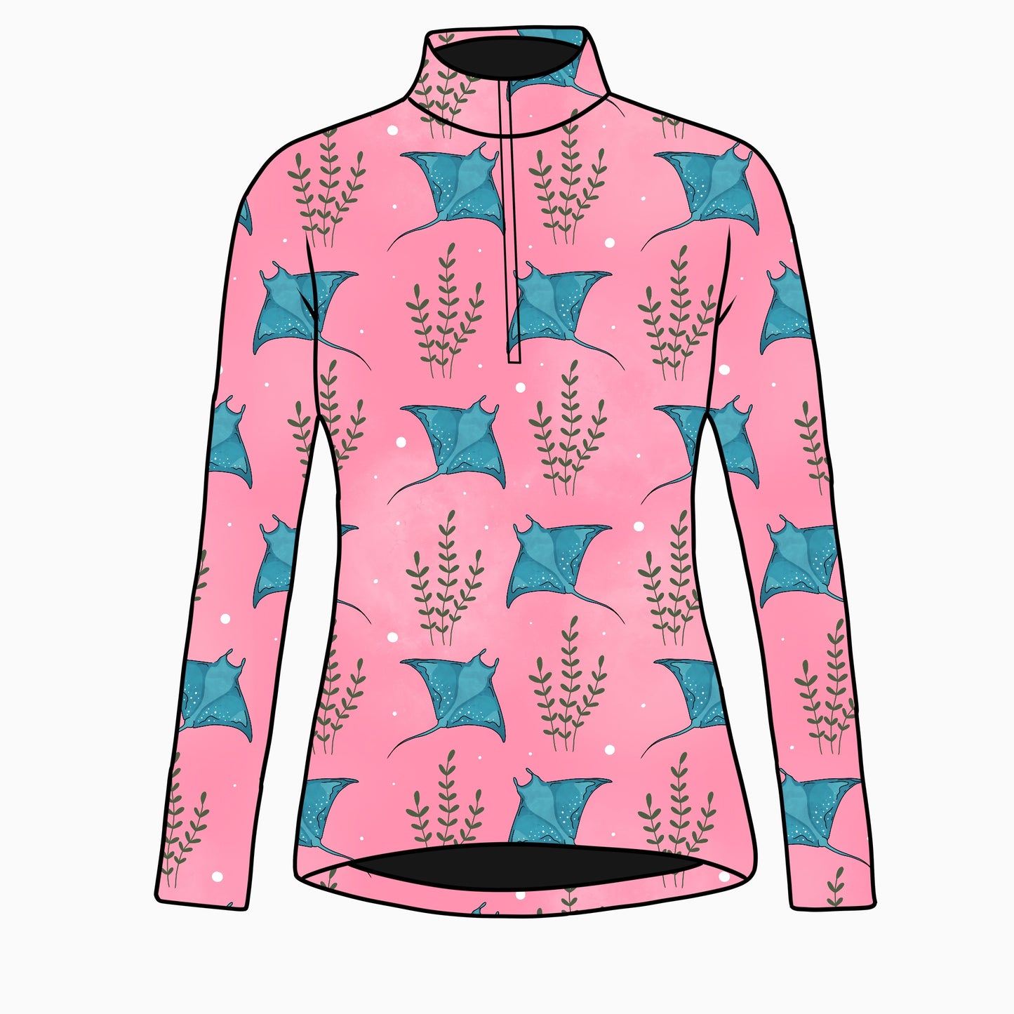 PREORDER manta ray long sleeve quarter zip