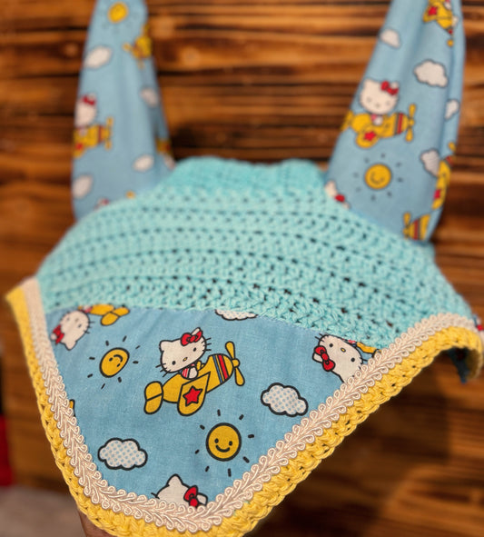 Aqua Hello kitty fly bonnet