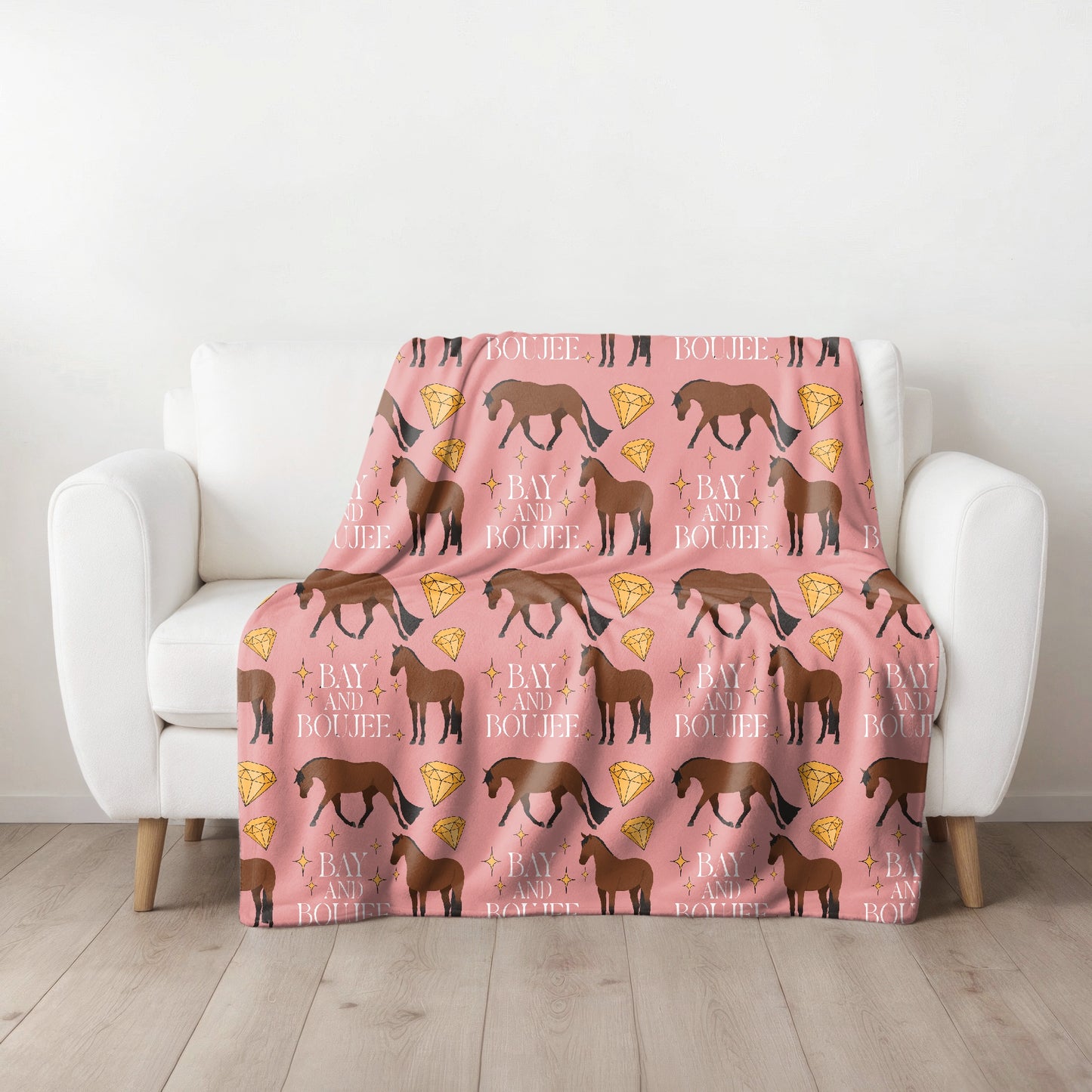 Bay and boujee pink fleece throw blanket