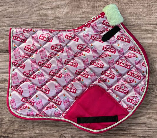 Glitter glue saddle pad
