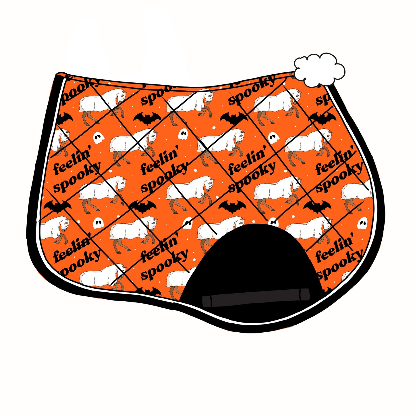 PREORDER orange feelin spooky saddle pad