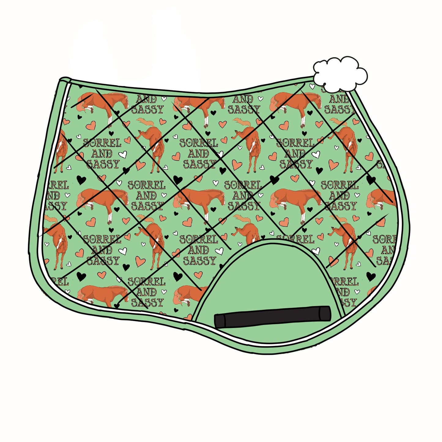 PREORDER Sorrel and sassy green saddle pad