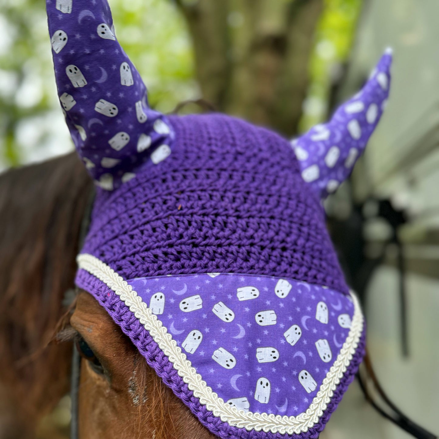 Purple ghost fly bonnet