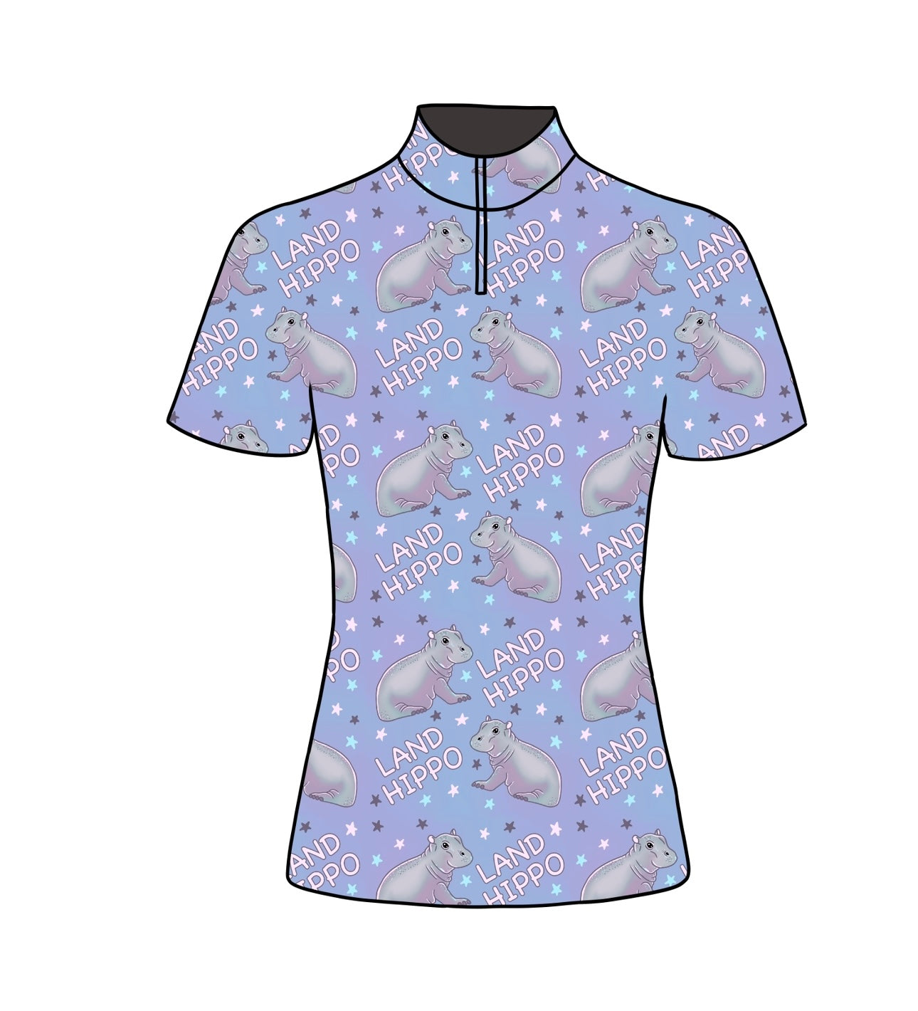 PREORDER Land hippo short sleeve quarter zip