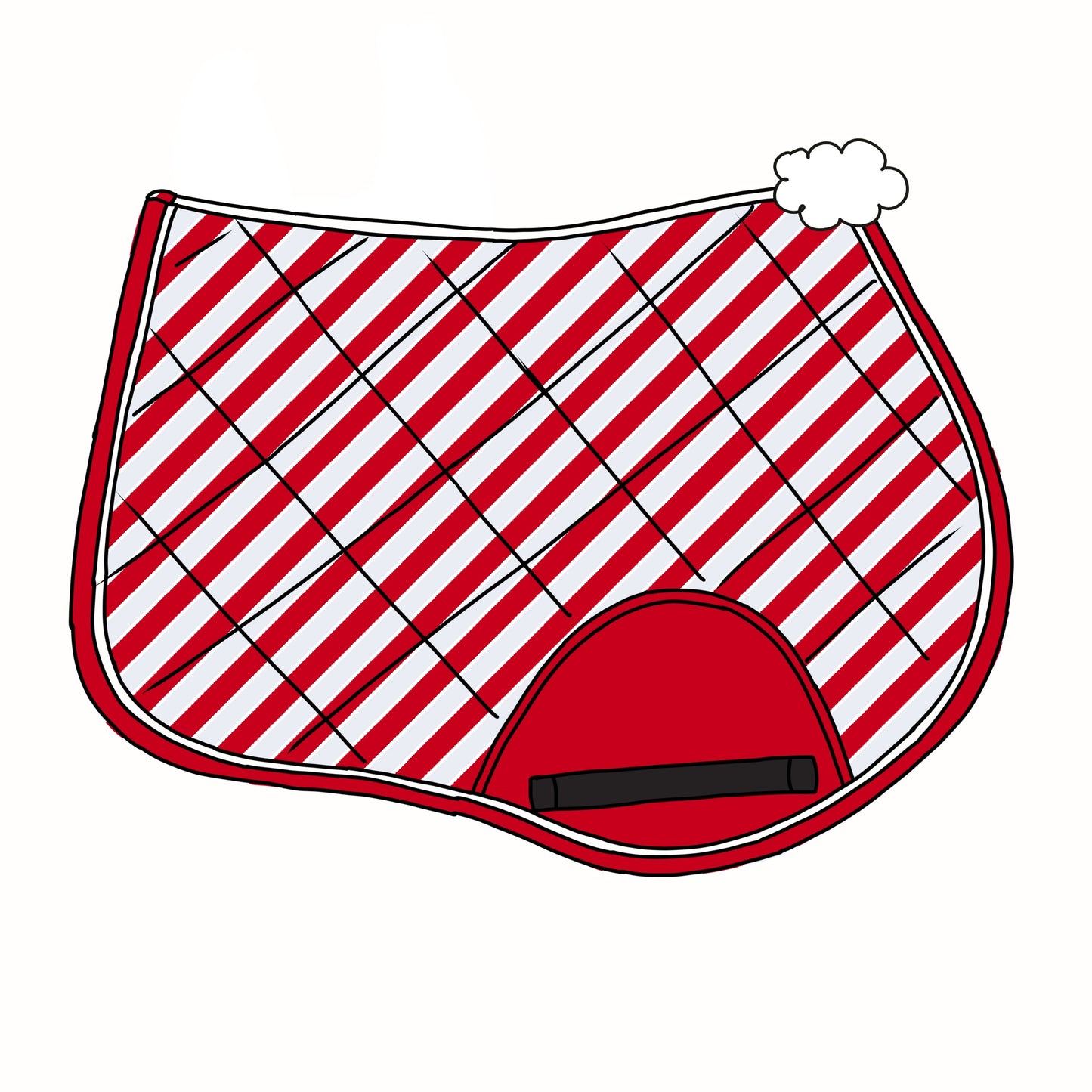 PRE ORDER candy cane stripes saddle pad jump/dressage