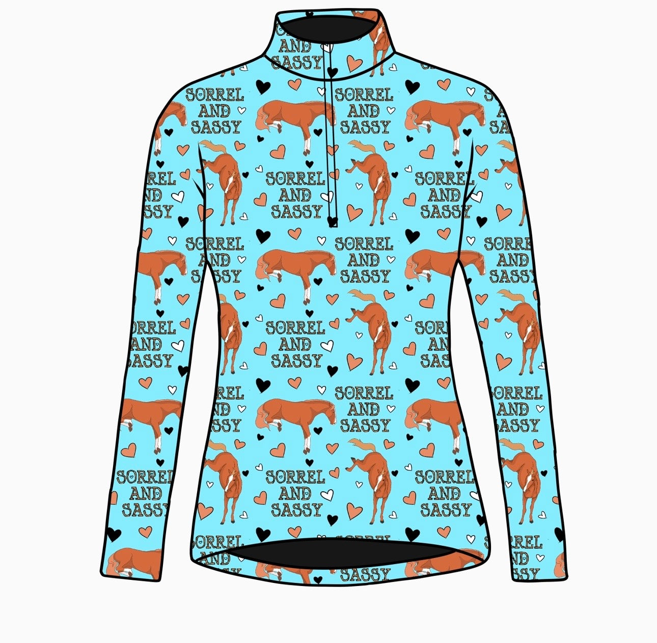 PREORDER sorrel and sassy blue long sleeve quarter zip
