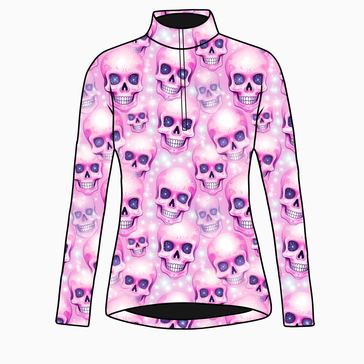 PREORDER pastel skulls long sleeve quarter zip