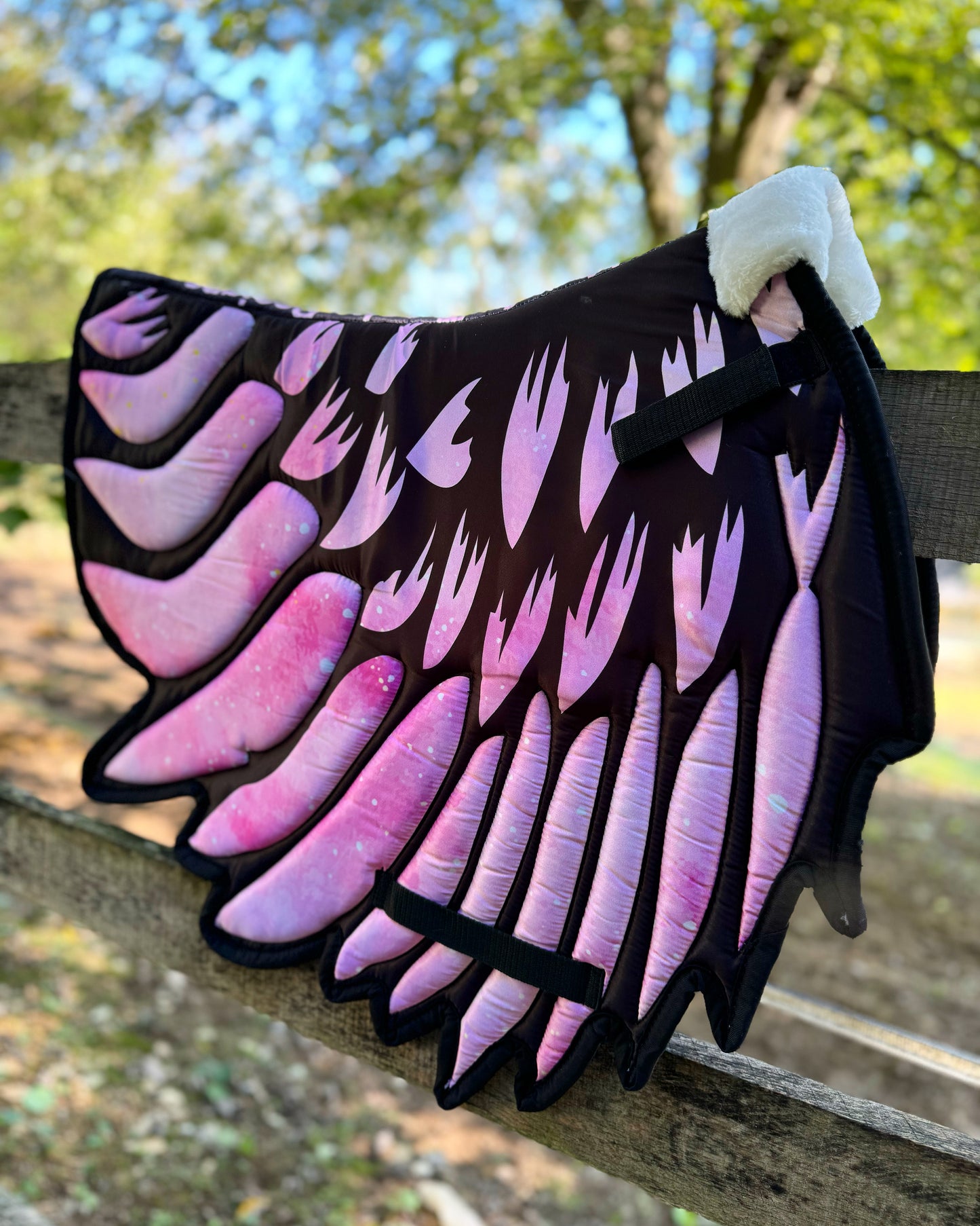 Pink Pegasus wing saddle pad