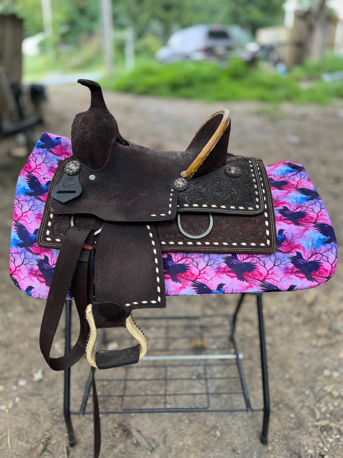 Crow western saddle pad COVER