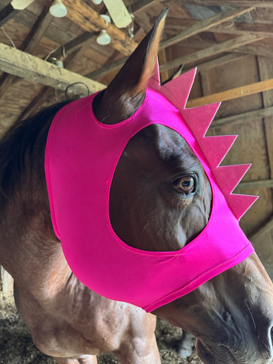 Pink Dino costume mask